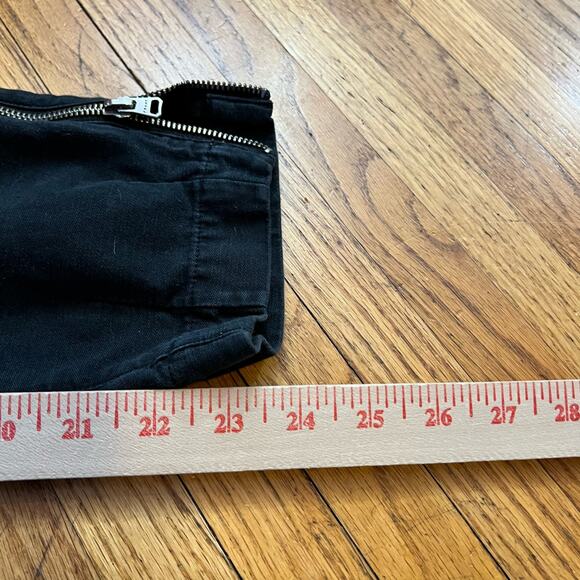 Frame Jeans Womens 24 High Rise Crop Faded Black Crop Zipper Moto - Picture 9 of 11